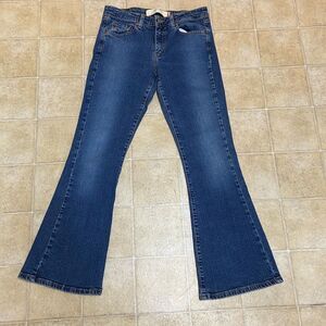 Vintage Levi's Low Flare Lot No 519 Dark Blue Wide Leg Jeans Junior Size 7 S
